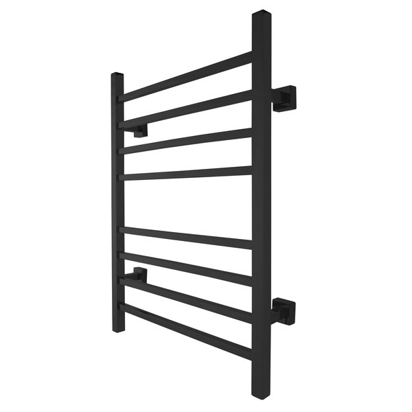 Warmlyyours Sierra Towel Warmer, Black, Dual Connection, 8 Bars TW-SR08KS-HP